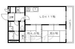 レジデンス岩倉 2LDKの間取図画像