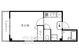 スウィートルーム聖護院西 1Kの間取図画像