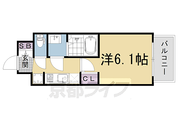 アドバンス京都エーデル 412｜京都府京都市南区八条源町(賃貸マンション1K・4階・21.90㎡)の写真 その2