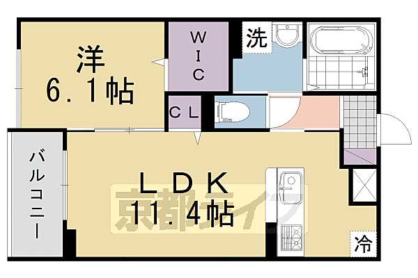 エスポワールV 202｜京都府京都市伏見区久我石原町(賃貸アパート1LDK・2階・50.02㎡)の写真 その2