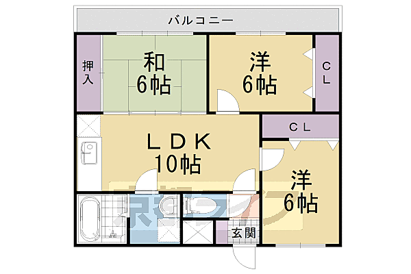 ＭＯグロリーエイト 601｜京都府京都市伏見区羽束師菱川町(賃貸マンション3LDK・6階・62.77㎡)の写真 その2