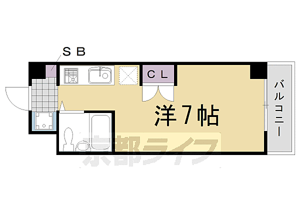 プランドールワン 503｜京都府京都市西京区下津林南大般若町(賃貸マンション1K・5階・19.09㎡)の写真 その2