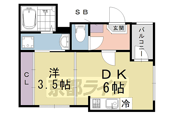 ＧＲＡＣＥＨＩＬＬ　Ｒ＆Ｋ 302｜京都府京都市伏見区深草鈴塚町(賃貸アパート1DK・3階・25.50㎡)の写真 その2