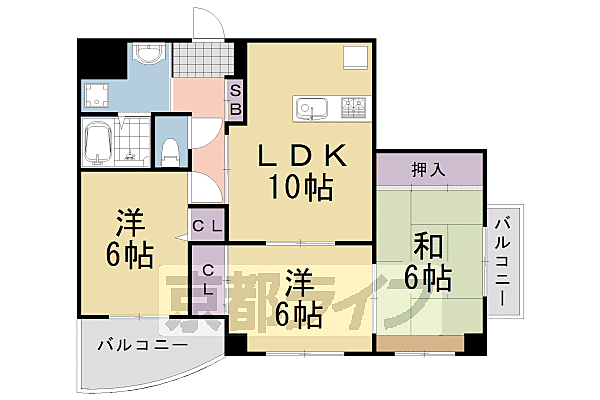 コンフォート桂 303｜京都府京都市西京区川島東代町(賃貸マンション3LDK・3階・63.94㎡)の写真 その2