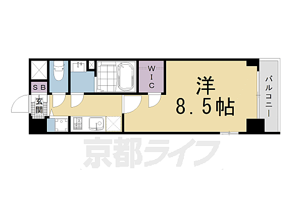 エスプレイス京都ＲＡＫＵＮＡＮ 501｜京都府京都市南区唐橋琵琶町(賃貸マンション1K・5階・27.15㎡)の写真 その2