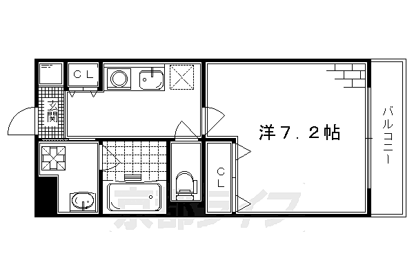 コテージタケダ 403｜京都府京都市伏見区竹田中川原町(賃貸マンション1K・4階・27.30㎡)の写真 その2