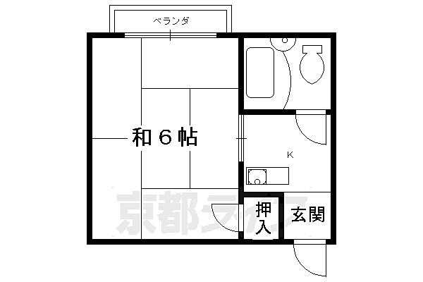 京都府京都市右京区鳴滝蓮池町(賃貸マンション1K・3階・18.00㎡)の写真 その2