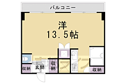 京都市営烏丸線 烏丸御池駅 徒歩4分の賃貸マンション 11階ワンルームの間取り