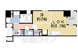 ソルティア京都四条堀川 6階1LDKの間取り