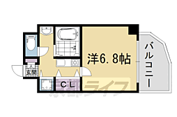 グランドパレス京都烏丸五条 5階1Kの間取り