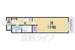 JR山陰本線 花園駅 徒歩14分の賃貸アパート 1階1Kの間取り