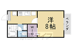 阪急京都本線 桂駅 徒歩10分の賃貸アパート 1階1Kの間取り