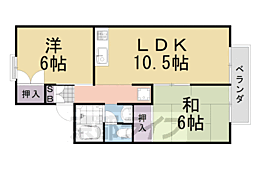 阪急京都本線 桂駅 徒歩18分の賃貸アパート 2階2LDKの間取り