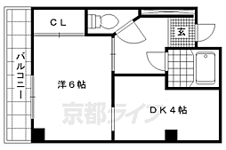 トークインＡコート 3階1Kの間取り