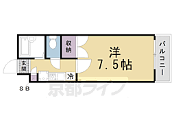 京阪本線 丹波橋駅 徒歩3分の賃貸マンション 3階1Kの間取り