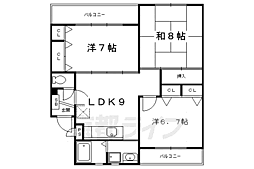 阪急京都本線 西向日駅 徒歩29分の賃貸マンション 2階3LDKの間取り