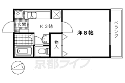 JR奈良線 JR藤森駅 徒歩1分の賃貸アパート 2階1Kの間取り