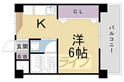 近鉄京都線 向島駅 徒歩2分の賃貸マンション 2階ワンルームの間取り