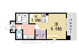 アスヴェル京都烏丸五条 3階ワンルームの間取り