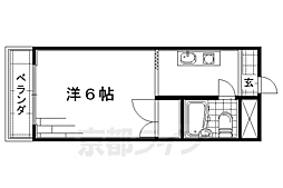 近鉄京都線 伏見駅 徒歩2分の賃貸マンション 2階1Kの間取り