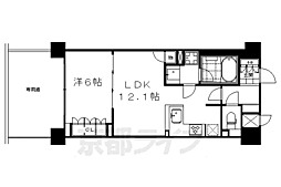 リーガル京都四条烏丸2 1階1LDKの間取り