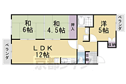阪急京都本線 桂駅 徒歩20分の賃貸マンション 3階3LDKの間取り