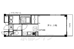 京阪本線 墨染駅 徒歩8分の賃貸アパート 1階1Kの間取り
