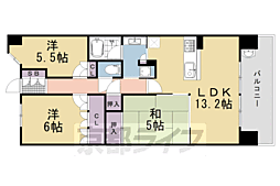 京都桂川つむぎの街ブライトスクエア 4階3LDKの間取り
