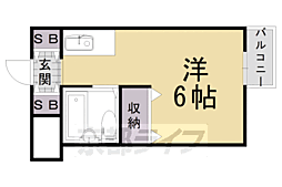 ムーンバット長岡 2階ワンルームの間取り