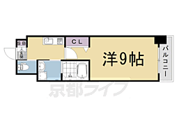 京都地下鉄東西線 太秦天神川駅 徒歩6分の賃貸マンション 2階1Kの間取り