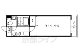 京阪本線 丹波橋駅 徒歩3分の賃貸マンション 4階1Kの間取り