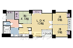 阪急京都本線 桂駅 徒歩1分の賃貸マンション 2階3LDKの間取り