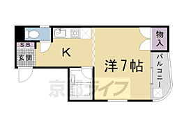 シャトープティー 2階1Kの間取り