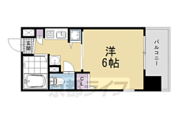エステムコート京都河原町プレジール 1Kの間取図画像