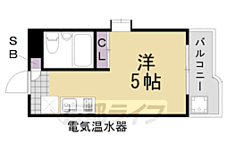 阪急京都本線 桂駅 徒歩7分の賃貸マンション 5階1Kの間取り