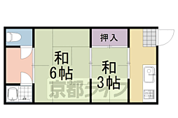 第一晴風荘 2Kの間取図画像