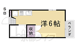 阪急京都本線 桂駅 徒歩15分の賃貸アパート 1階1Kの間取り