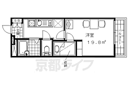 京阪本線 藤森駅 徒歩9分の賃貸マンション 1階1Kの間取り
