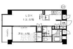 リーガル京都堀川五条通り 2階1LDKの間取り