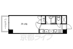 京都地下鉄東西線 醍醐駅 徒歩2分の賃貸マンション 2階1Kの間取り