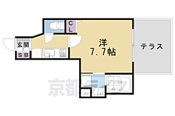 プレサンス京都洛南 1Kの間取図画像