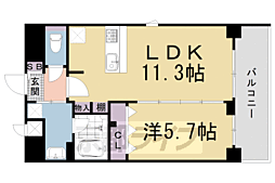 ソレイユ壬生 1LDKの間取図画像