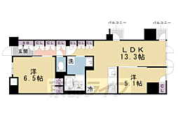 京都市下京区幸竹町マンション 2LDKの間取図画像