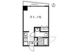 シボラ六条高倉 1Kの間取図画像