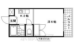 サンシーガル 1Kの間取図画像