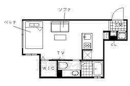 CotoGlance御所北 ワンルームの間取図画像