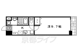 Bo.上七軒 1Kの間取図画像