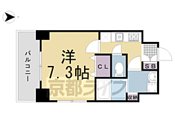 プレサンス京都北野白梅町 1Kの間取図画像