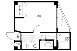 スペシャリー丸太町 1Kの間取図画像