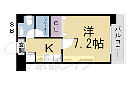 グランドパレス西大路 1Kの間取図画像